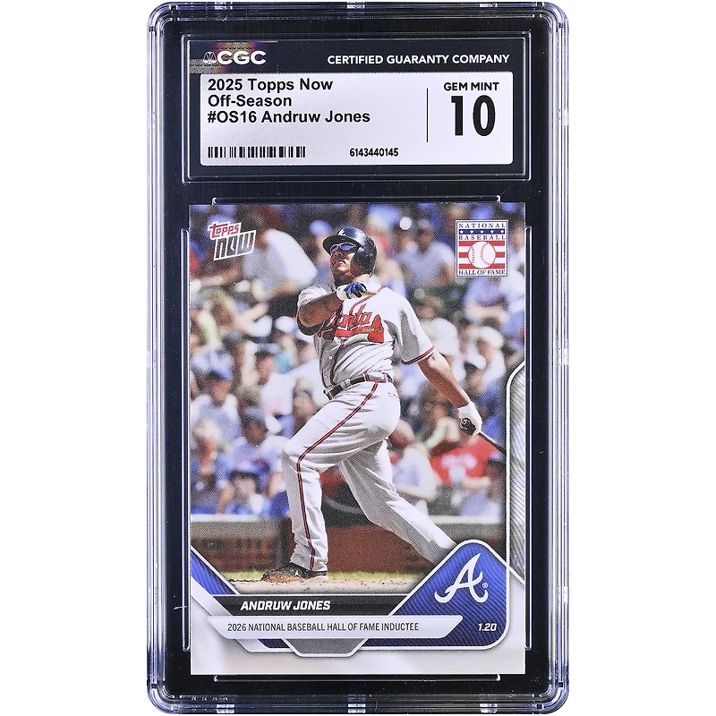 Carte Andruw Jones Atlanta Braves 2025 Topps Now Off-Season National Baseball Hall of Fame #OS16 authentifiée CGC (10 cartes)