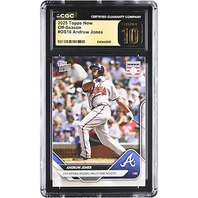 Carte Andruw Jones Atlanta Braves 2025 Topps Now Off-Season National Baseball Hall of Fame #OS16 authentifiée CGC PRISTINE 10