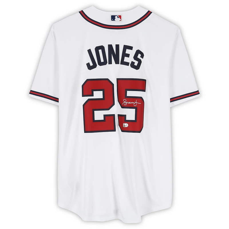 Maillot réplique blanc Nike autographié par Andruw Jones des Braves d'Atlanta