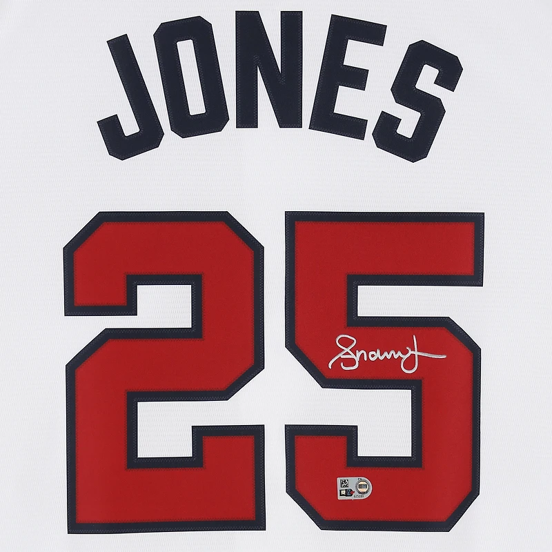 Maillot réplique blanc Nike autographié par Andruw Jones des Braves d'Atlanta