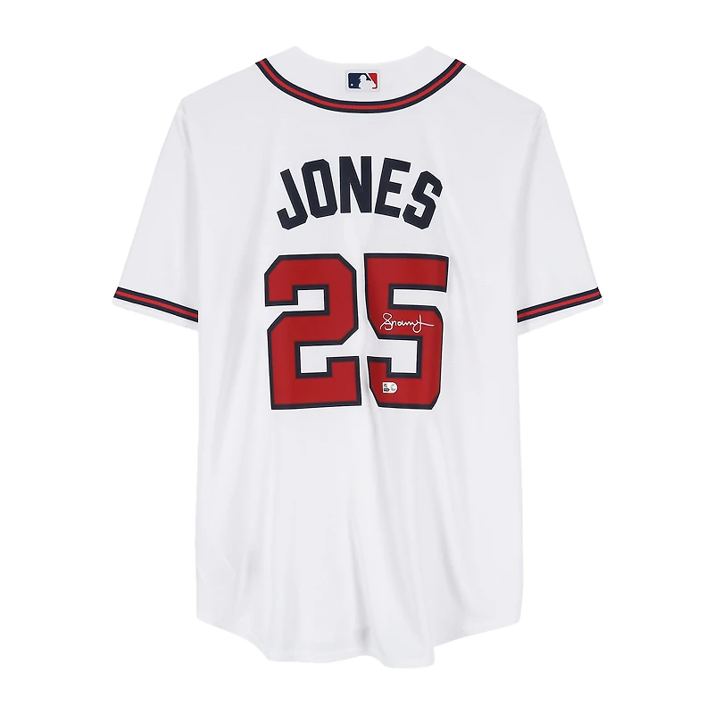 Maillot réplique blanc Nike autographié par Andruw Jones des Braves d'Atlanta