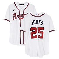 Maillot réplique blanc Nike autographié par Andruw Jones des Braves d'Atlanta