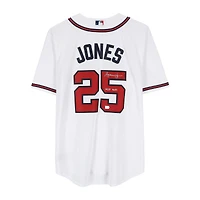Maillot réplique blanc Nike autographié par Andruw Jones des Braves d'Atlanta avec inscription « HOF 2026 »