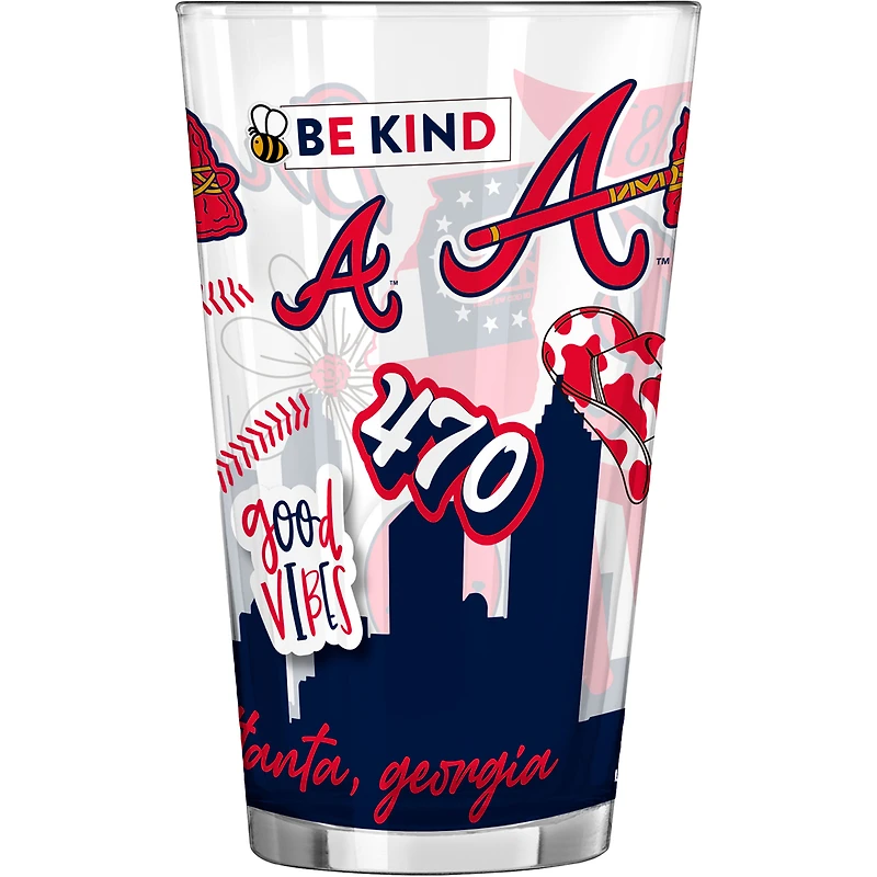 Braves d'Atlanta 16 oz. Verre à pinte indigène
