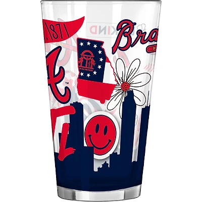 Braves d'Atlanta 16 oz. Verre à pinte indigène