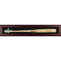 Atlanta Braves 2021 MLB World Series Champions Brown Framed Wall-Mounted Logo Bat Display Case