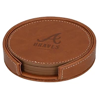 Lot de 4 sous-verres en similicuir des Braves d'Atlanta