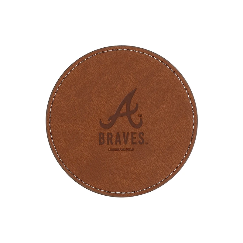 Lot de 4 sous-verres en similicuir des Braves d'Atlanta