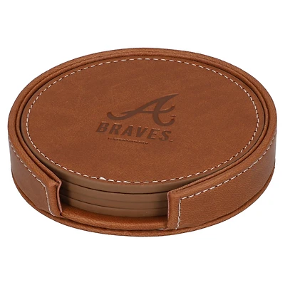 Lot de 4 sous-verres en similicuir des Braves d'Atlanta