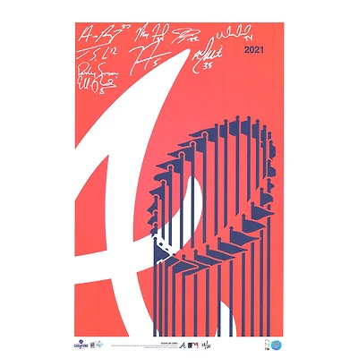 Atlanta Braves Multi-Signed 14" x 20" 2021 World Series Champions A Logo Minimalist Print by S. Preston - Limited Edition of 21