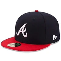 Atlanta Braves New Era Home Authentic Collection On-Field 59FIFTY - Fitted Hat Navy/Red