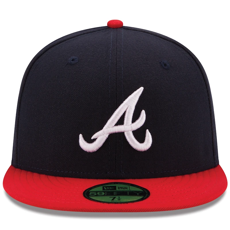 Atlanta Braves New Era Home Authentic Collection On-Field 59FIFTY - Bonnet ajusté Marine / Rouge