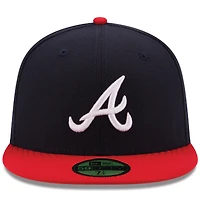 Atlanta Braves New Era Home Authentic Collection On-Field 59FIFTY - Bonnet ajusté Marine / Rouge
