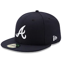 Atlanta Braves New Era Road Authentic Collection On-Field Logo 59FIFTY - Fitted Hat Navy