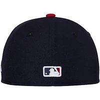 Atlanta Braves New Era Youth Home Authentic Collection On-Field 59FIFTY - Chapeau ajusté Marine/Rouge