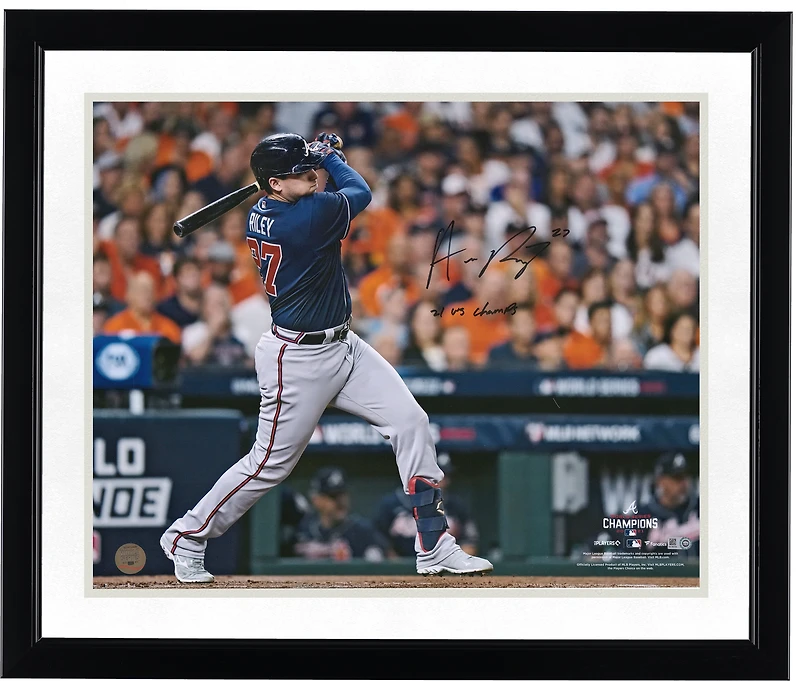 Austin Riley Atlanta Braves Autographed 16" x 20" 2021 World Series Champions Hitting Photograph with "21 WS Champs" Inscription