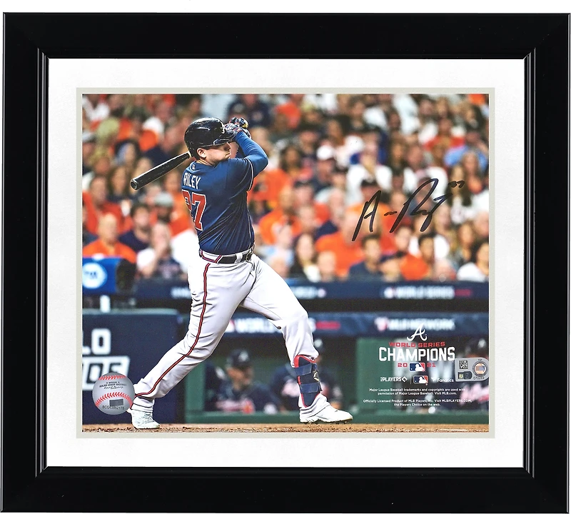 Austin Riley Atlanta Braves Autographed 8" x 10" 2021 World Series Champions Hitting Photograph