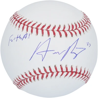 Ballon de baseball autographié par Austin Riley des Braves d'Atlanta avec l'inscription « For The A! »