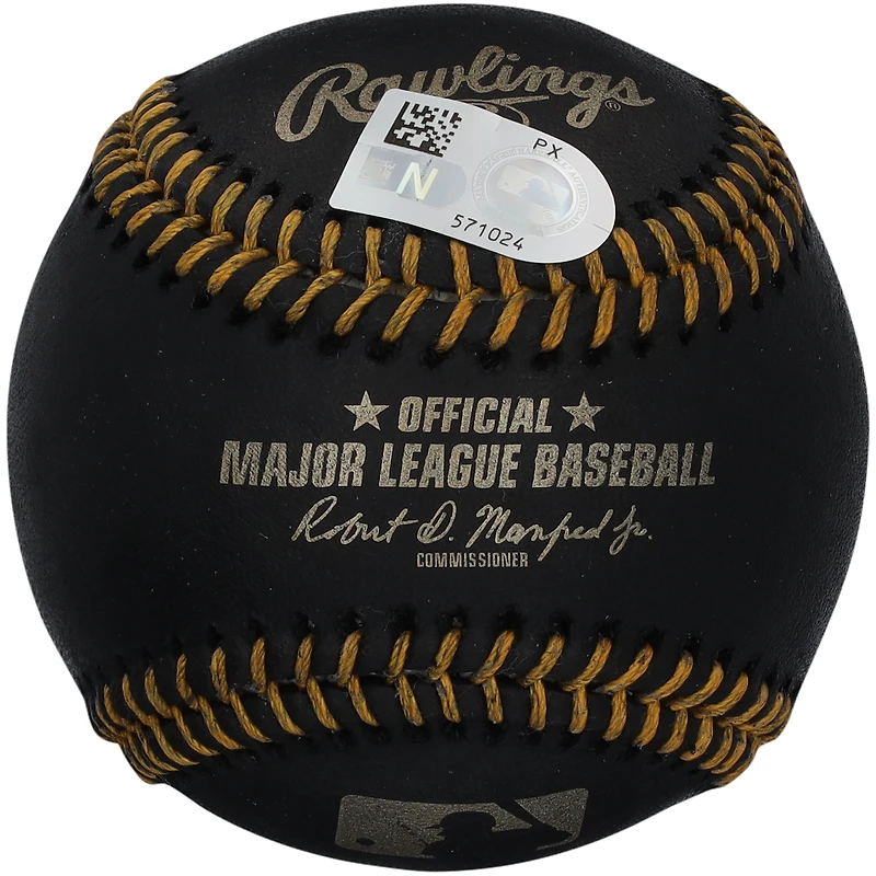 Balle de baseball en cuir noir autographiée par Austin Riley des Braves d'Atlanta