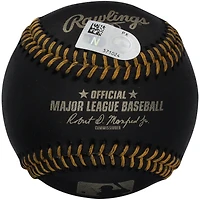 Balle de baseball en cuir noir autographiée par Austin Riley des Braves d'Atlanta