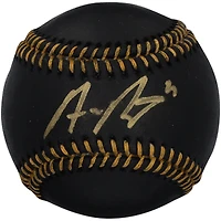 Balle de baseball en cuir noir autographiée par Austin Riley des Braves d'Atlanta