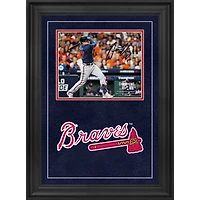 Photographie encadrée de luxe autographiée par Austin Riley des Braves d'Atlanta, 8" x 10", champion World Series 2021