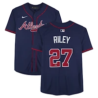 Maillot Nike Limited bleu marine autographié par Austin Riley des Braves d'Atlanta