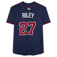 Maillot Nike Limited bleu marine autographié par Austin Riley des Braves d'Atlanta