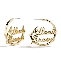 Boucles d'oreilles créoles BaubleBar Atlanta Braves (logo)