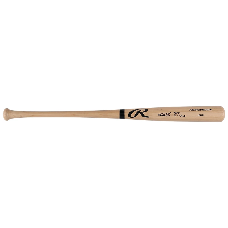 Bâton Rawlings Pro blond autographié par Cam Caminiti des Braves d'Atlanta avec inscription « 24e choix de la saison 2024 »