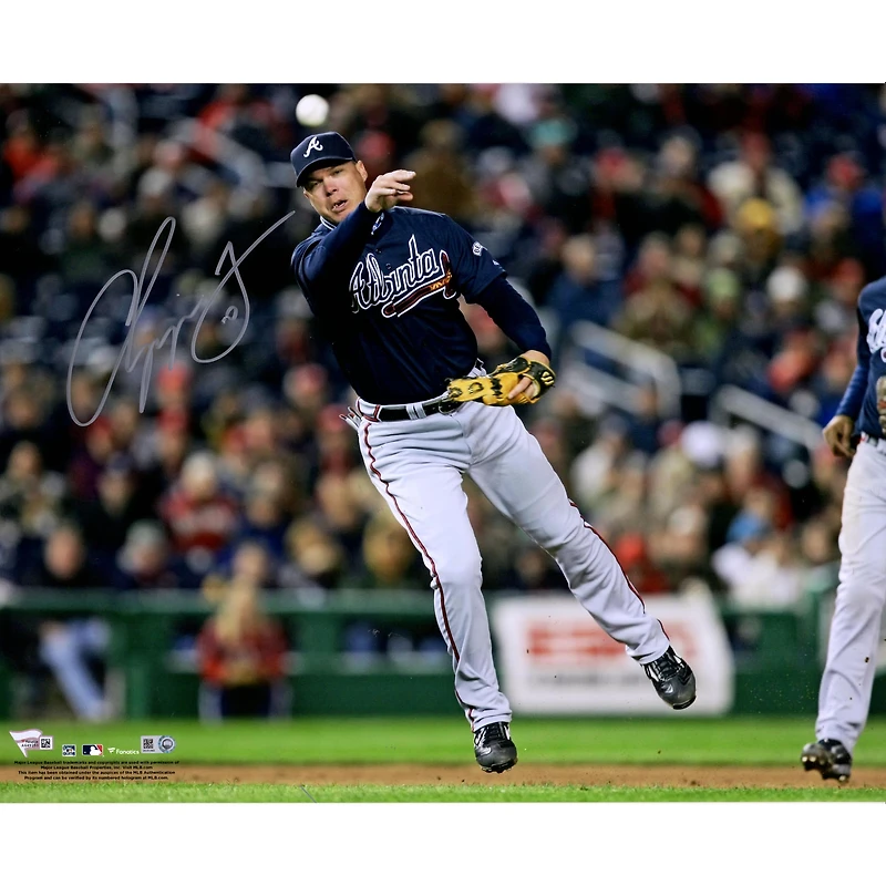 Photo de Chipper Jones (Atlanta Braves) autographiée, 40 x 50 cm, en train de lancer
