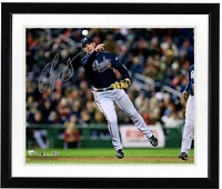 Photo de Chipper Jones (Atlanta Braves) autographiée, 40 x 50 cm, en train de lancer