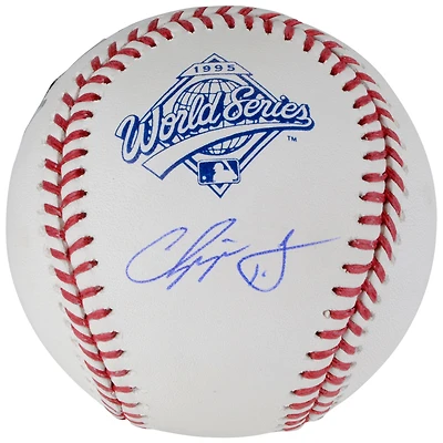 Chipper Jones Atlanta Braves Autographed 1995 World Series Logo Baseball