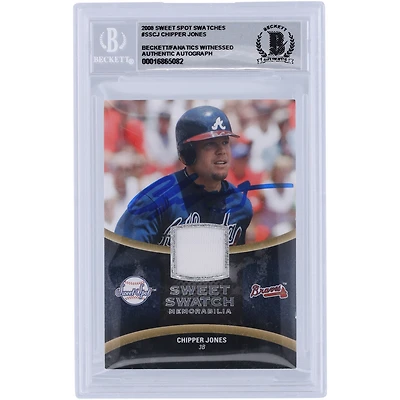 Chipper Jones Atlanta Braves Autographié 2008 Upper Deck Sweet Spot Sweet Swatch Relic #SS-CJ Beckett Fanatics Witnessed Authenticated 10 Card