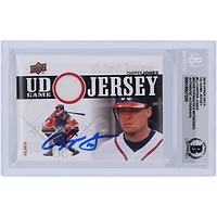 Maillot de match Upper Deck autographié par Chipper Jones des Atlanta Braves 2010, relique blanche #UDGJ-CJ Beckett, carte 10 authentifiée et témoin des fanatiques