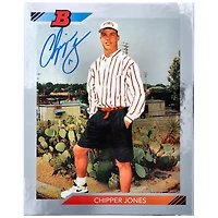 Carte de réimpression autographiée 2016 Bowman Chrome Base Jumbo 1992 des Braves d'Atlanta de Chipper Jones