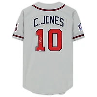 Chipper Jones Atlanta Braves Autographed Gray 1999 World Series Patch Mitchell & Ness Authentic Jersey