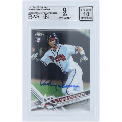 Dansby Swanson Atlanta Braves Autographed 2017 Topps Chrome #8 Beckett Fanatics Witnessed Authenticated 9/10 Rookie Card