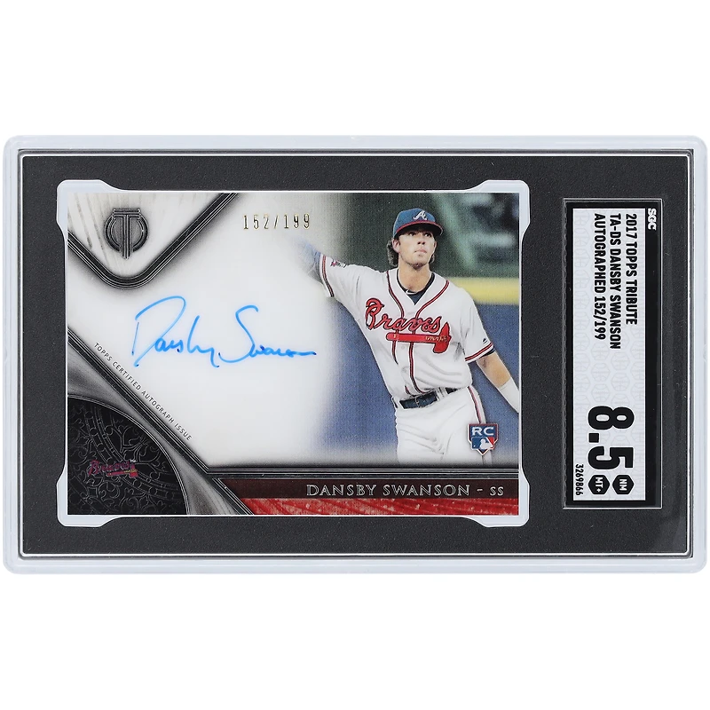 Dansby Swanson Atlanta Braves Autographed 2017 Topps Tribute #TA-DS #152/199 SGC Authenticated 8.5 Rookie Card