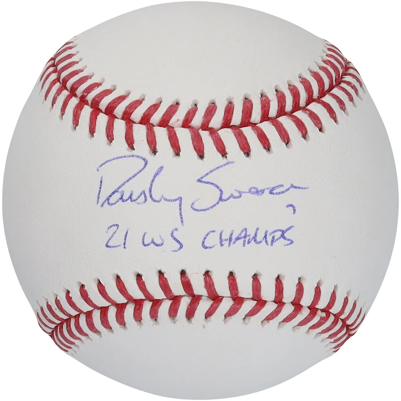 Dansby Swanson, joueur des Braves d'Atlanta, a dédicacé une balle de baseball MLB avec l'inscription « 21 WS Champs »