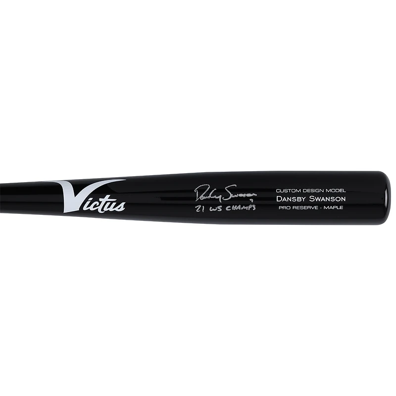 Dansby Swanson Atlanta Braves Autographed Victus Game Model Bat with "21 WS Champs" Inscription