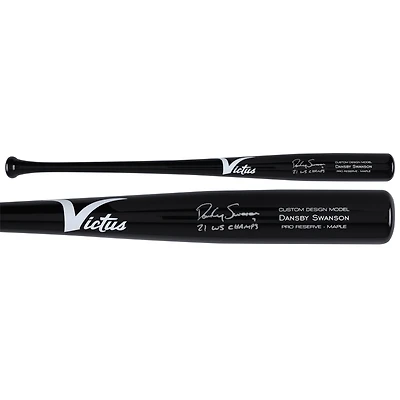Dansby Swanson Atlanta Braves Autographed Victus Game Model Bat with "21 WS Champs" Inscription