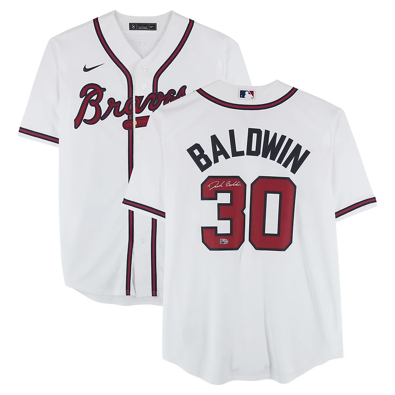 Maillot réplique blanc Nike autographié de Drake Baldwin (Atlanta Braves)