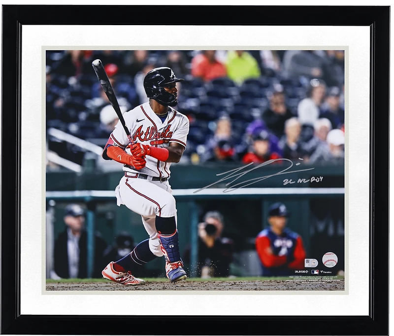 Photo dédicacée de Michael Harris II (Atlanta Braves, recrue de l'année 2022 de la Ligue nationale) par Fanatics Authentic, avec inscription « 22 NL ROY ».