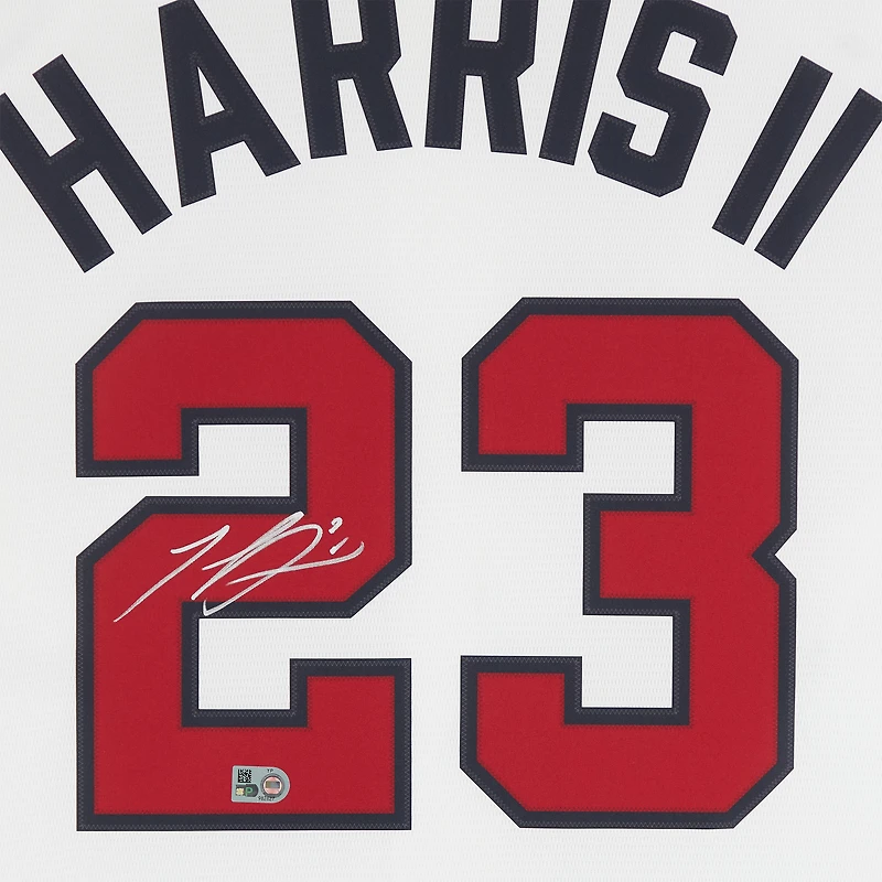 Maillot réplique blanc Nike autographié de Michael Harris II des Braves d'Atlanta (Fanatics Authentic)