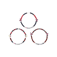 Lot de 3 bracelets d'amitié FOCO des Braves d'Atlanta