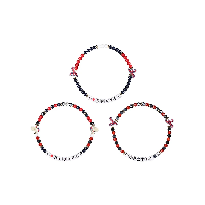 Lot de 3 bracelets d'amitié FOCO des Braves d'Atlanta