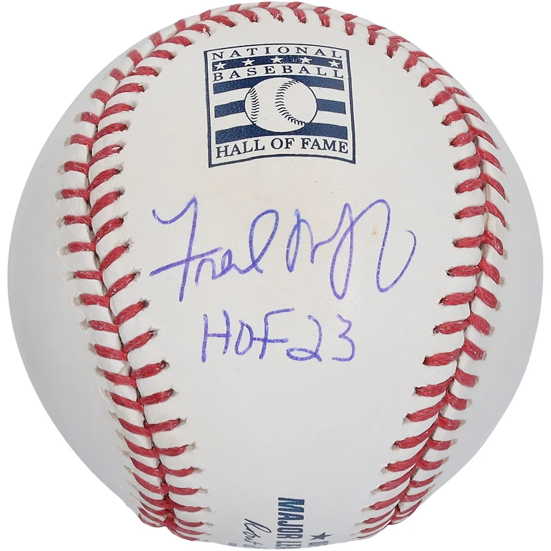 Balle de baseball autographiée par Fred McGriff des Braves d'Atlanta, avec logo du Temple de la renommée et inscription « HOF 23 ».