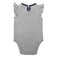 Lot de deux bodys Atlanta Braves Little Fan bleu marine/gris chiné pour nouveau-nés et bébés filles