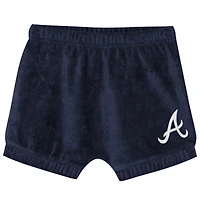 Ensemble T-shirt et short Outerstuff bleu marine Atlanta Braves Hop Base Fashion pour petites filles